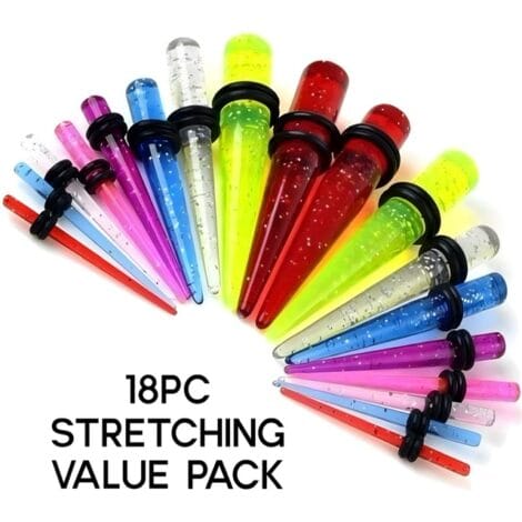Acrylic Sparkle Mixed Colours 18PC Taper Stretching Kit