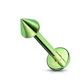 Cone Labret Flat Back Stud with Cone, PVD Colours Cartilage Tragus - Image 11