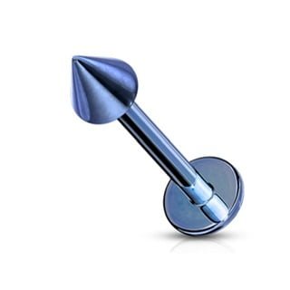 Cone Labret Flat Back Stud with Cone, PVD Colours Cartilage Tragus - Image 9