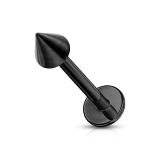 Cone Labret Flat Back Stud with Cone, PVD Colours Cartilage Tragus - Image 7