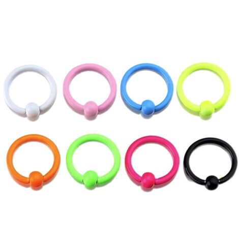 Candy Coloured Captive Bead Rings Ear Cartilage Septum