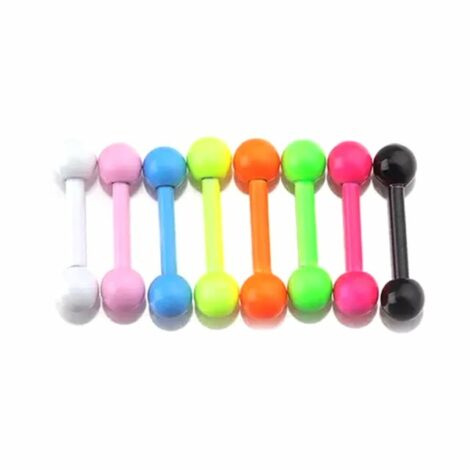 Cartilage/ Tragus Barbell with Balls In Candy Plated Colours