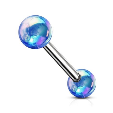 316L Steel Tongue Barbell with Metallic Coat Acrylic Ball - Image 7