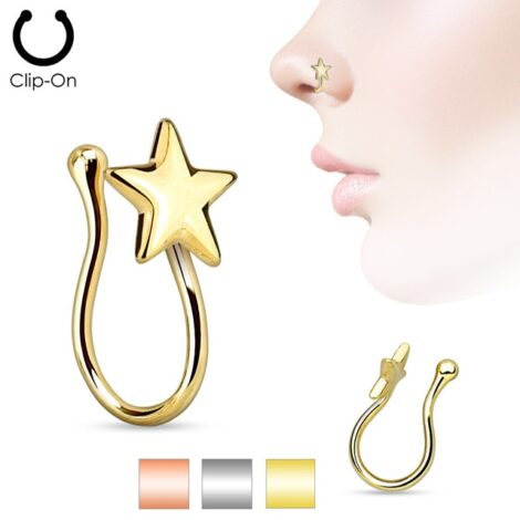 Non Piercing Nose Clip with Star