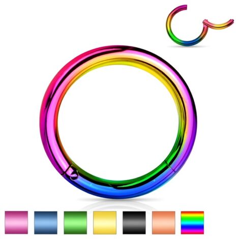 High Quality Precision 316L Steel Hinged Segment Ring IP Colours