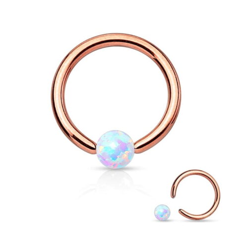 Opal Ball Captive Bead Ring With IP Titanium over 316L - Image 3