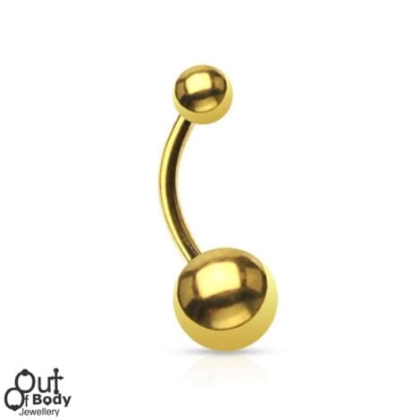 316L Surgical Steel Basic Belly/ VCH Ring in Gold IP