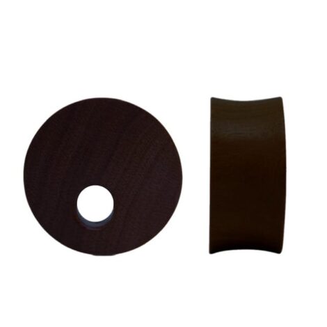 Black Wood Plug Pairs with Hole, Double-Flare and Concave-Fit - Image 2