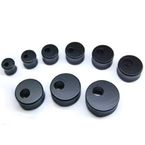 Black Wood Plug Pairs with Hole, Double-Flare and Concave-Fit - Image 4