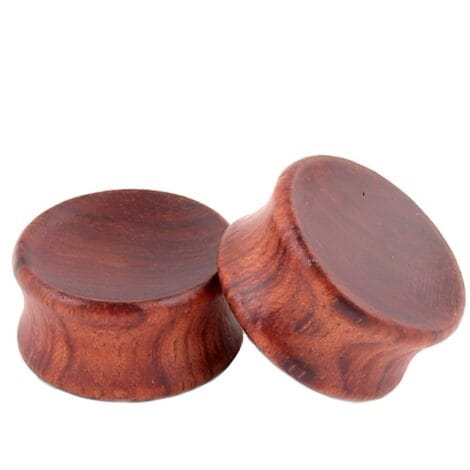 Organic Solid Tiger Wood Concave Saddle Fit Plug Pairs