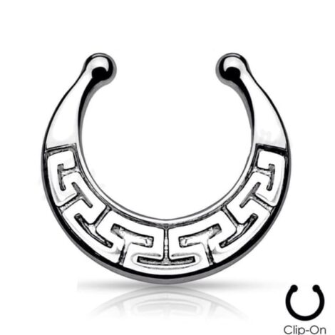 Septum Hanger Round Tribal Maze Non Piercing Ring in Gold - Image 2
