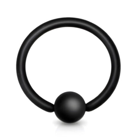 Captive Bead Ring With IP Matte Black Titanium - Image 2