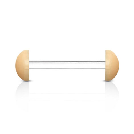 Acrylic Retainer with Half Balls Flexible Tongue Nipple Barbell - Image 4