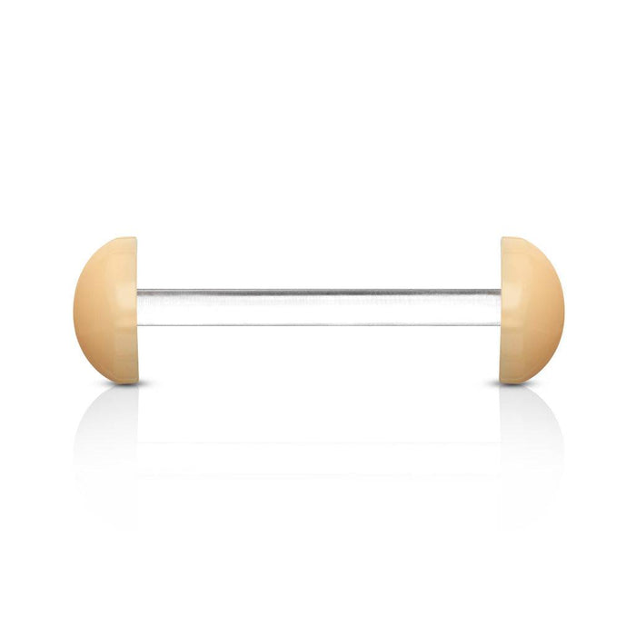 Acrylic Retainer with Half Balls Flexible Tongue Nipple Barbell