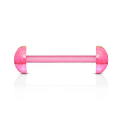 Acrylic Retainer with Half Balls Flexible Tongue Nipple Barbell - Image 3