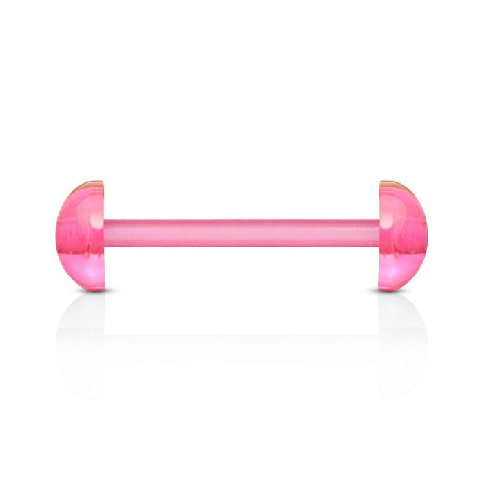 Acrylic Retainer with Half Balls Flexible Tongue Nipple Barbell