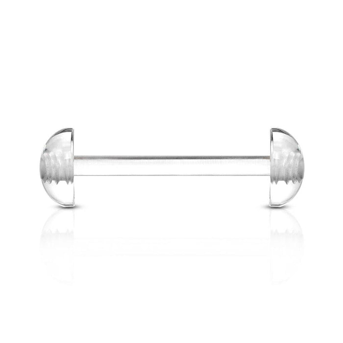 Acrylic Retainer with Half Balls Flexible Tongue Nipple Barbell