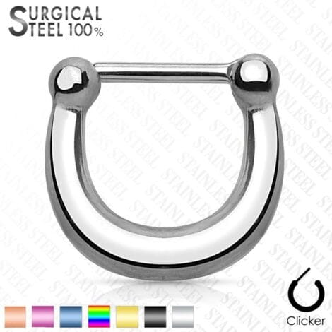 Septum Daith Clicker All 316L Surgical Steel With Titanium IP Colours