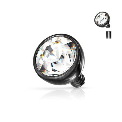Gem Ball Dermal Top 14GA Internally Threaded w/ Colourful Titanium IP - Image 3