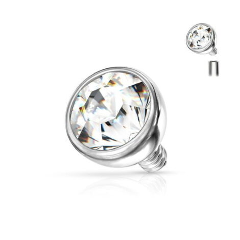 Press Fit Round Coloured Gem Dermal Ball Top 316L Surgical Steel - Image 5