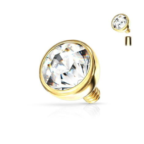 Gem Ball Dermal Top 14GA Internally Threaded w/ Colourful Titanium IP - Image 4