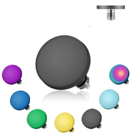 Round Flat Disc Dermal Top Internally Threaded In IP Colours - Image 2