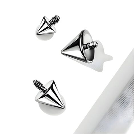 Cone Dermal Tops 14GA Internally Threaded 316L Surgical Steel