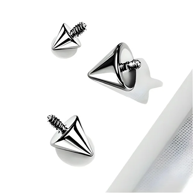 Cone Dermal Tops 14GA Internally Threaded 316L Surgical Steel