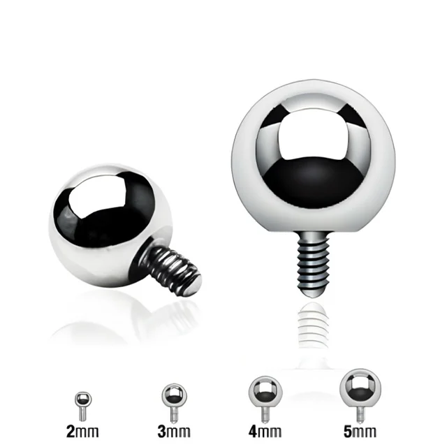 Ball Tops Spares or Dermals 14GA Internally Threaded In 316L Surgical Steel