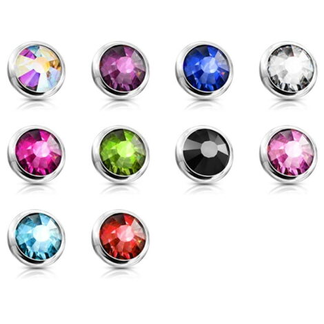 Flat Gem Bezel Set Disc Top Spare/ Dermal 14GA Internally Threaded - Image 5