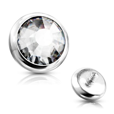 Flat Gem Bezel Set Disc Top Spare/ Dermal 14GA Internally Threaded - Image 9