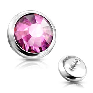 Flat Gem Bezel Set Disc Top Spare/ Dermal 14GA Internally Threaded - Image 12