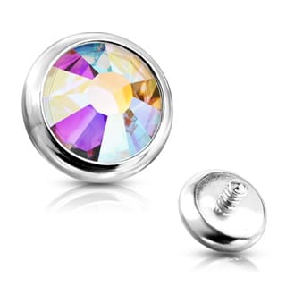 Flat Gem Bezel Set Disc Top Spare/ Dermal 14GA Internally Threaded - Image 10