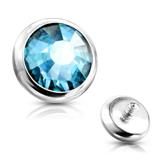 Flat Gem Bezel Set Disc Top Spare/ Dermal 14GA Internally Threaded - Image 17