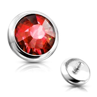 Flat Gem Bezel Set Disc Top Spare/ Dermal 14GA Internally Threaded - Image 14