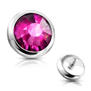 Flat Gem Bezel Set Disc Top Spare/ Dermal 14GA Internally Threaded - Image 18