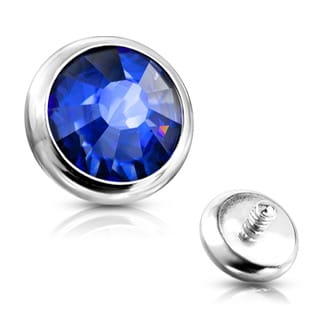 Flat Gem Bezel Set Disc Top Spare/ Dermal 14GA Internally Threaded - Image 15
