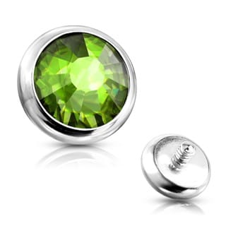 Flat Gem Bezel Set Disc Top Spare/ Dermal 14GA Internally Threaded - Image 16
