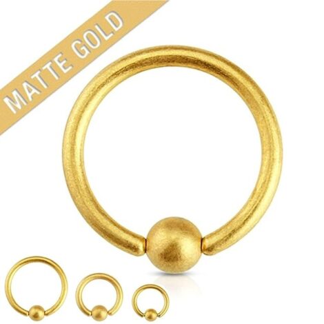 Captive Bead Ring In Matte IP Gold Titanium