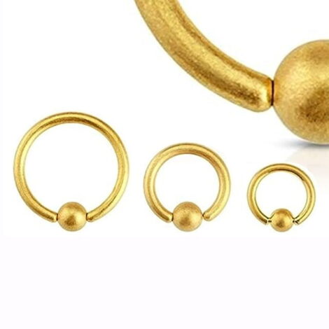 Captive Bead Ring In Matte IP Gold Titanium - Image 2