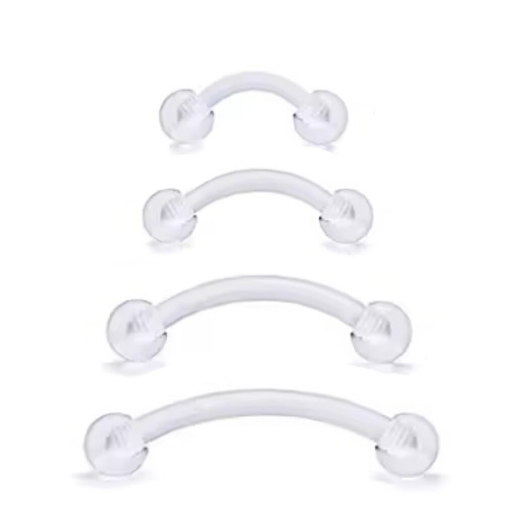 Bioplast Curved Clear Hider Barbell with Balls, Eyebrow Cartilage