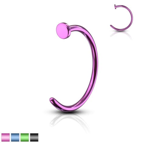 Hoop Nose Open Ring With Flat End in IP Colours