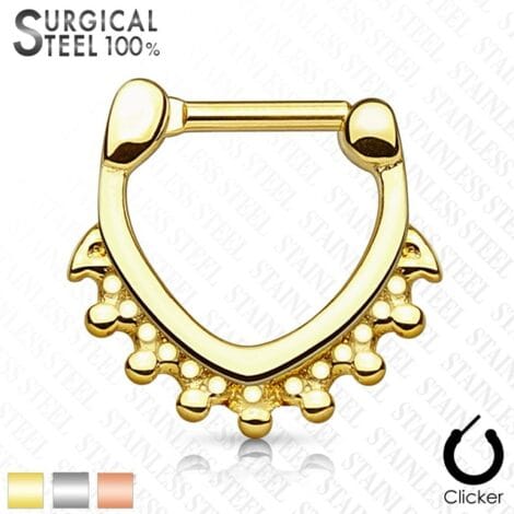 Septum Daith Clicker All 316L Surgical Steel Simple Beaded Triangle