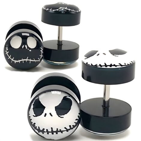 Fake Plug Earring Pairs W/ Nightmare Before Christmas Top
