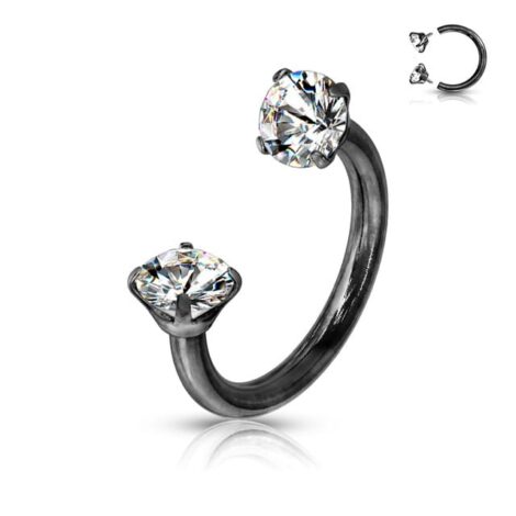 Horseshoe/ Circular Barbell With Prong Set Round CZ Ends - Image 8