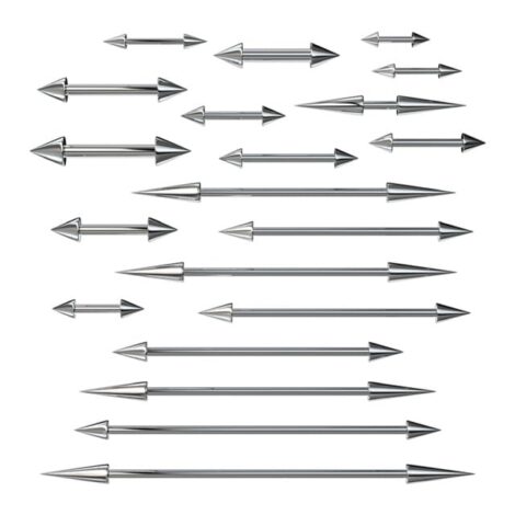 Straight Barbell with Cone or Spike Ends, Cartilage, Industrial - Image 2