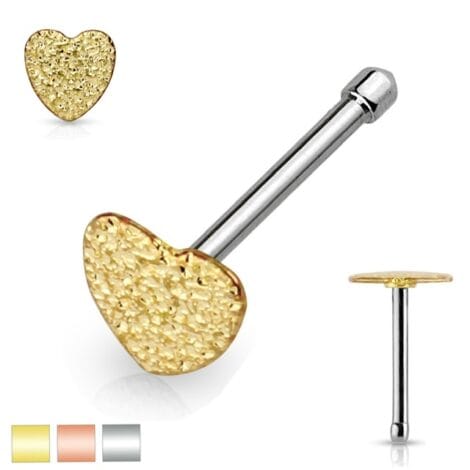 Kalahari Sparkle Heart Top Nose Bone Stud