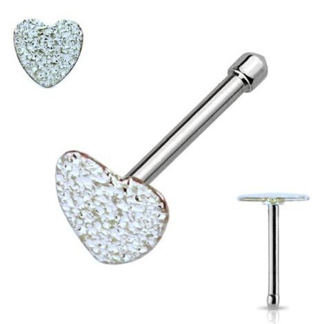 Kalahari Sparkle Heart Top Nose Bone Stud - Image 3