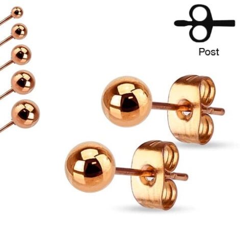 316L S. Steel Pairs Of Hollow Ball Stud/ Post Earrings - Image 3