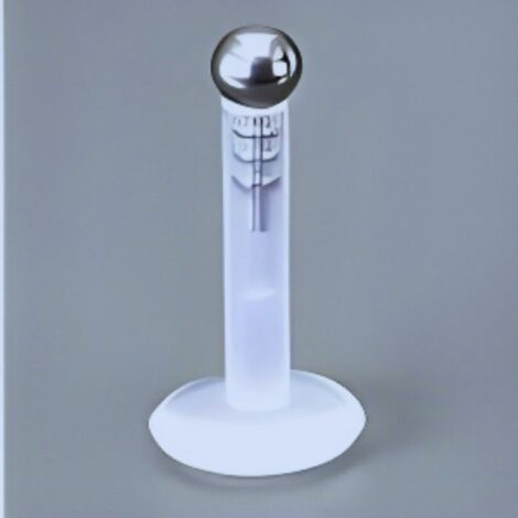 Bioplast Cartilage Labret Stud with Micro Push Fit Ball Or Cone Top - Image 2